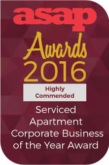 Highly Commended - 2016 Serviced Apartment Corporate Business of the Year Highly Commended - 2016 Serviced Apartment Corporate Business of the Year